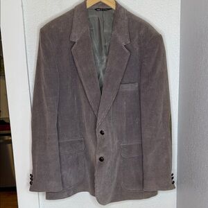 Di Benedetto Corduroy mauve Blazer 2 button faux suede elbow patches lined 46R